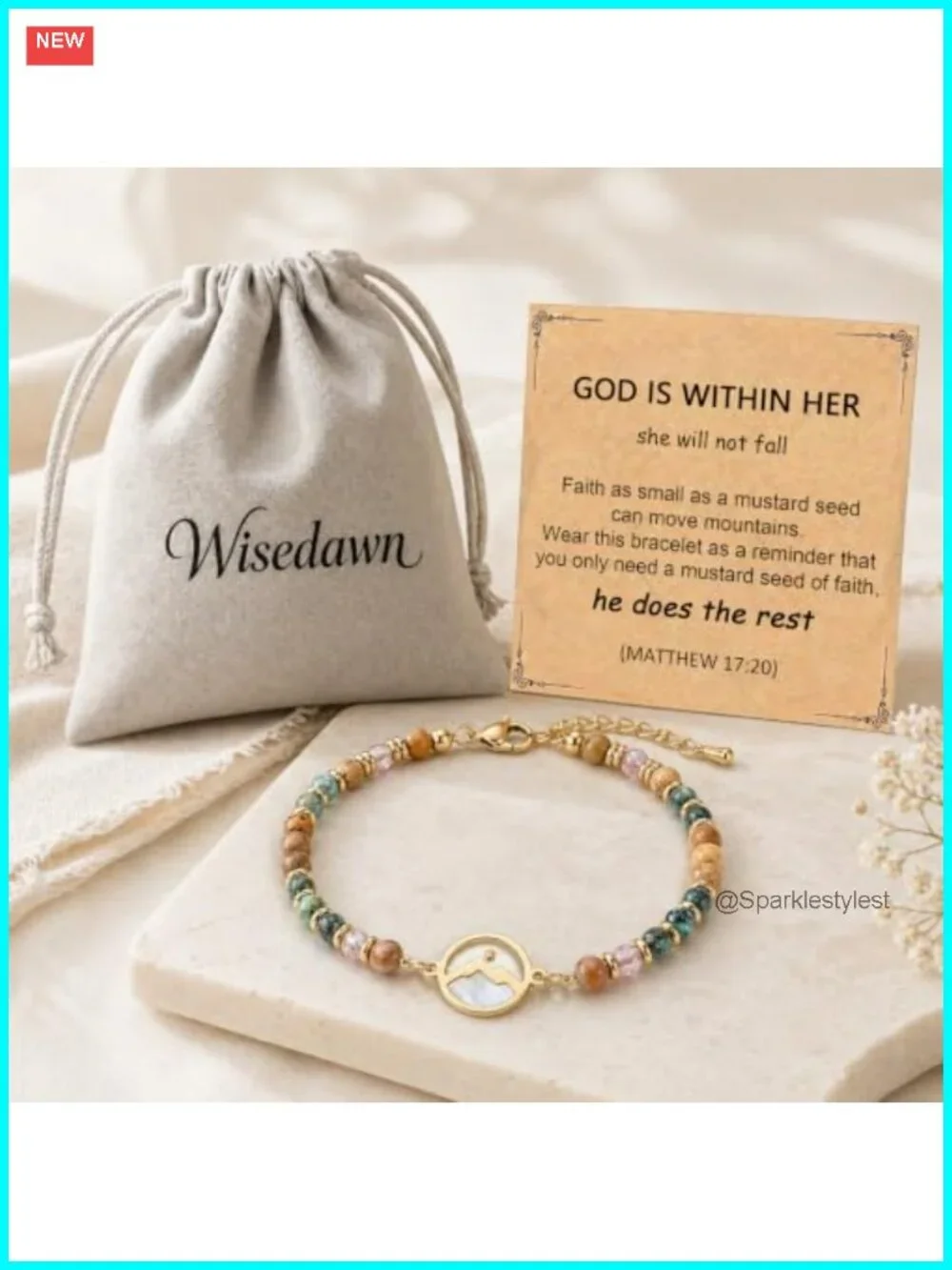 Mustard Seed Bracelet 316L Stainless Steel Charm Christian Gift for Girls